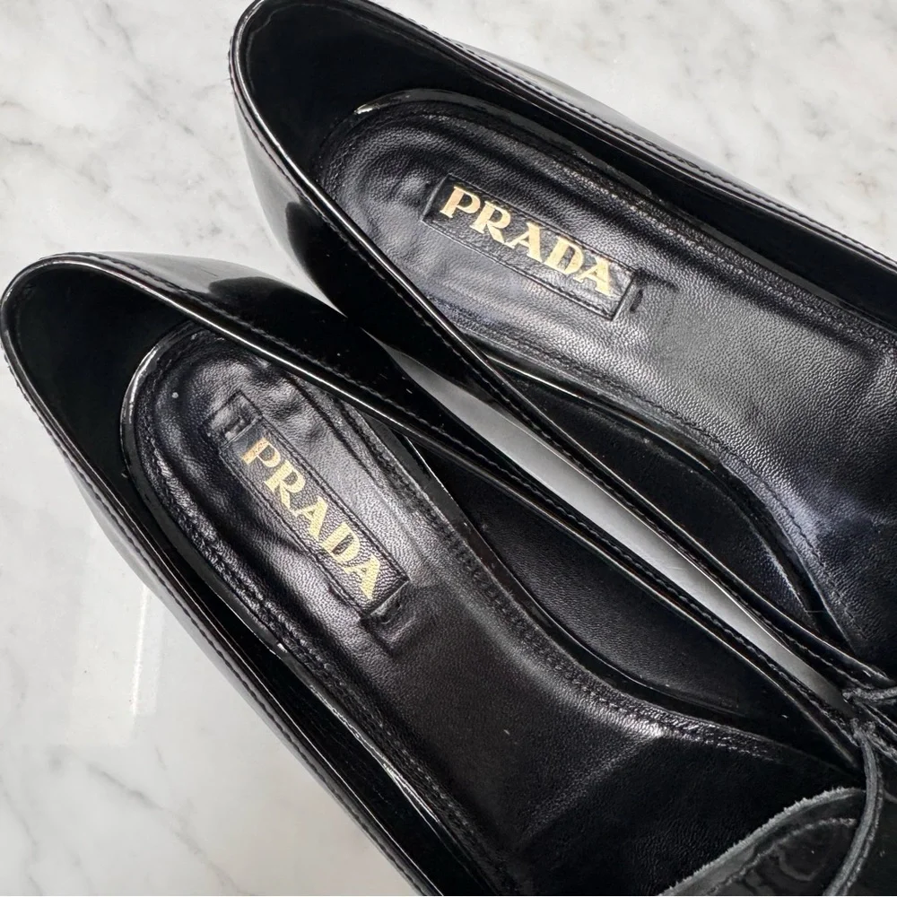 Prada Black Patent Leather Loafers IT 41 US 11 - Picture 4 of 11